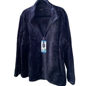 NWT 💙 32 Degrees Cozy Soft PLUS SIZE Ladies' Plush Zip Jacket | 3X | Navy Blue